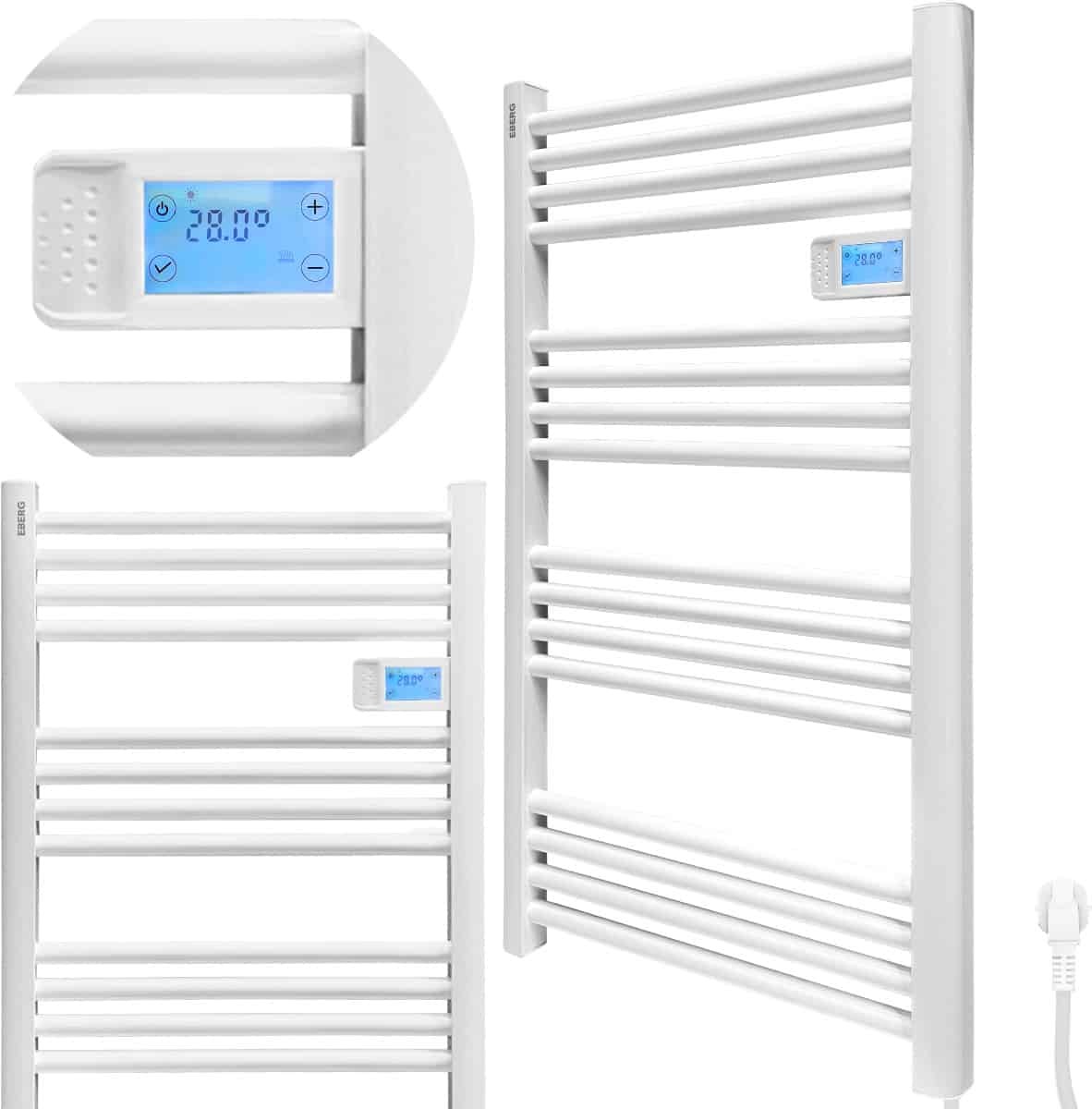 bathroom electric towel rail white